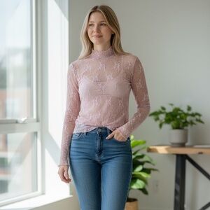 Blush lace top ballet core whimsygoth coquette girl XL Listicle